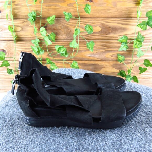 Eileen Fisher Women's Sport Tumbled Strappy Black Leather Sz 8 Medium Used 2025 - Picture 3 of 6